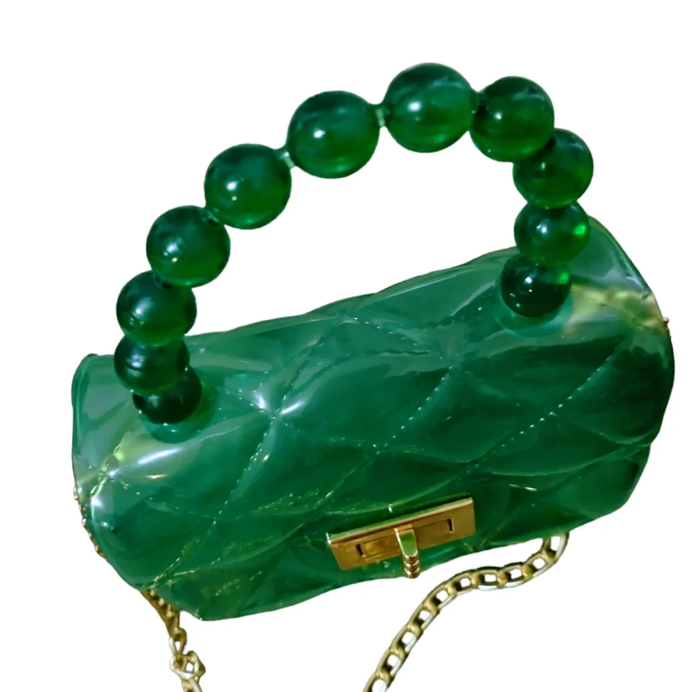 Little Girls Green Mini Jelly Crossbody Bag
